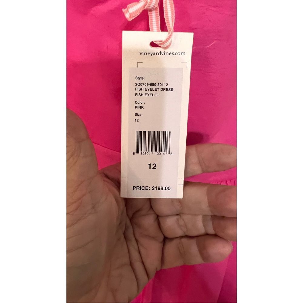 Vineyard Vines Women's Fish Eyelet Embroidered Strapless Dress Pink Size 12 NWT